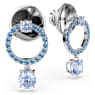Attract damla küpeler, Yuvarlak kesim, Mavi, Rodyum kaplama - Swarovski, 5723563