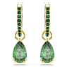 Attract Oorhangers, Pear-slijpvorm, Groen, Goudkleurige toplaag - Swarovski, 5723564