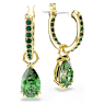 Attract Oorhangers, Pear-slijpvorm, Groen, Goudkleurige toplaag - Swarovski, 5723564