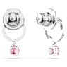 Attract drop earrings, Round cut, Pink, Rhodium plated - Swarovski, 5723565