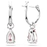 Attract ต่างหูทรงหยดน้ำ, เจียระไนทรงลูกแพร์, ชมพู, เคลือบโรเดียม - Swarovski, 5723566