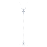 Attract Y necklace, Round cut, Blue, Rhodium plated - Swarovski, 5723571