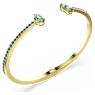 Matrix cuff, Mixed cuts, Green, Gold-tone plated - Swarovski, 5723576