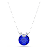 Bella V pendant, Round cut, Blue, Rhodium plated - Swarovski, 5724286
