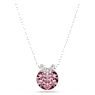 Bella V pendant, Round cut, Pink, Rhodium plated - Swarovski, 5724289