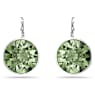 Bella ต่างหูทรงหยดน้ำ, เจียระไนทรงกลม, เขียว, เคลือบโรเดียม - Swarovski, 5724291