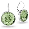 Bella ต่างหูทรงหยดน้ำ, เจียระไนทรงกลม, เขียว, เคลือบโรเดียม - Swarovski, 5724291