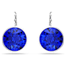 Bella drop earrings, Round cut, Blue, Rhodium plated - Swarovski, 5724292