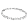 Matrix Tennis Armband, Rundschliff, Weiß, Rhodiniert - Swarovski, 5724480