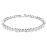 Matrix Tennis Armband, Rundschliff, Weiß, Rhodiniert - Swarovski, 5724482