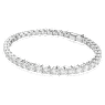 Matrix Tennis Armband, Rundschliff, Weiß, Rhodiniert - Swarovski, 5724482