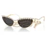 Sunglasses, Cat-eye shape, Chain, Gray - Swarovski, 5724499