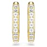 Dextera hoop earrings, Octagon shape, Round cut, White, Gold-tone plated - Swarovski, 5724584