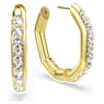 Dextera ต่างหูแบบห่วง, ทรงแปดเหลี่ยม, เจียระไนทรงกลม, ขาว, เคลือบโทนสีทอง - Swarovski, 5724584