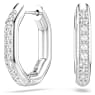 Dextera Kreolen, Achteckform, Rundschliff, Weiß, Rhodiniert - Swarovski, 5724585