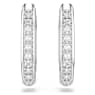 Dextera Kreolen, Achteckform, Rundschliff, Weiß, Rhodiniert - Swarovski, 5724585