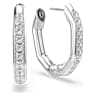 Dextera Kreolen, Achteckform, Rundschliff, Weiß, Rhodiniert - Swarovski, 5724585