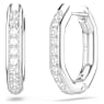 Dextera Kreolen, Achteckform, Rundschliff, Weiß, Rhodiniert - Swarovski, 5724585