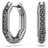 Dextera Kreolörhängen, Åttkantig form, Rundslipad, Svarta, Ruteniumpläterad - Swarovski, 5724586
