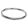 Bracciale rigido Dextera, Forma ottagonale, Taglio Round, Bianco, Placcato rutenio - Swarovski, 5724605