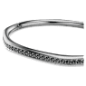 Bracciale rigido Dextera, Forma ottagonale, Taglio Round, Bianco, Placcato rutenio - Swarovski, 5724605