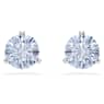 Solitaire stud earrings, Round cut, Blue, Rhodium plated - Swarovski, 5725002