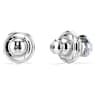 Solitaire stud earrings, Round cut, Blue, Rhodium plated - Swarovski, 5725002