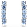 Orecchini a cerchio, Taglio Round, Blu, Placcato rodio - Swarovski, 5725789