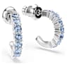 Orecchini a cerchio, Taglio Round, Blu, Placcato rodio - Swarovski, 5725789