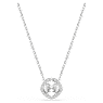 Pendant, Round cut, White, Rhodium plated - Swarovski, 5725800