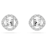 Una Angelic stud earrings, Square cut, White, Rhodium plated - Swarovski, 5725801