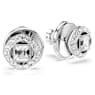Una Angelic stud earrings, Square cut, White, Rhodium plated - Swarovski, 5725801
