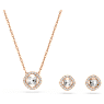 Una Angelic set, Round cut, White, Rose gold-tone plated - Swarovski, 5725816