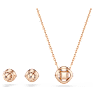 Parure, Taille ronde, Blanc, Placage de ton or rosé - Swarovski, 5725816