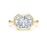 Octagon bezel ring, Lab-grown diamonds 3.0 ct tw, Octagon shape, 14K yellow gold - Swarovski, 5726518