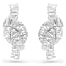 Matrix earrings, Baguette cut, Knot, White, Rhodium plated - Swarovski, 5727040