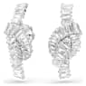 Matrix earrings, Baguette cut, Knot, White, Rhodium plated - Swarovski, 5727040