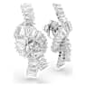 Matrix earrings, Baguette cut, Knot, White, Rhodium plated - Swarovski, 5727040