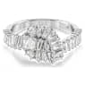 Matrix ring, Baguette cut, Knot, White, Rhodium plated - Swarovski, 5727112