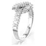 Matrix ring, Baguette cut, Knot, White, Rhodium plated - Swarovski, 5727112
