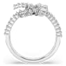 Matrix ring, Baguette cut, Knot, White, Rhodium plated - Swarovski, 5727112