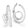 Matrix hoop earrings, Baguette cut, Ribbon, White, Rhodium plated - Swarovski, 5727113