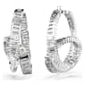 Obročasti uhani Matrix, Bagetni rez, Trak, Beli, Prevleka iz rodija - Swarovski, 5727113