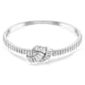 Matrix bangle, Baguette cut, Knot, White, Rhodium plated - Swarovski, 5727117
