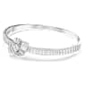 Matrix bangle, Baguette cut, Knot, White, Rhodium plated - Swarovski, 5727117