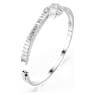 Matrix bangle, Baguette cut, Knot, White, Rhodium plated - Swarovski, 5727117