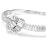 Matrix bangle, Baguette cut, Knot, White, Rhodium plated - Swarovski, 5727117
