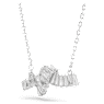 Colgante Matrix, Talla baguette, Nudo, Blanco, Baño de rodio - Swarovski, 5728553