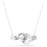 Colgante Matrix, Talla baguette, Nudo, Blanco, Baño de rodio - Swarovski, 5728553