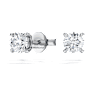 Eternity stud earrings, Lab-grown diamonds 0.52 ct tw, Round shape, Sterling silver - Swarovski, 5728555